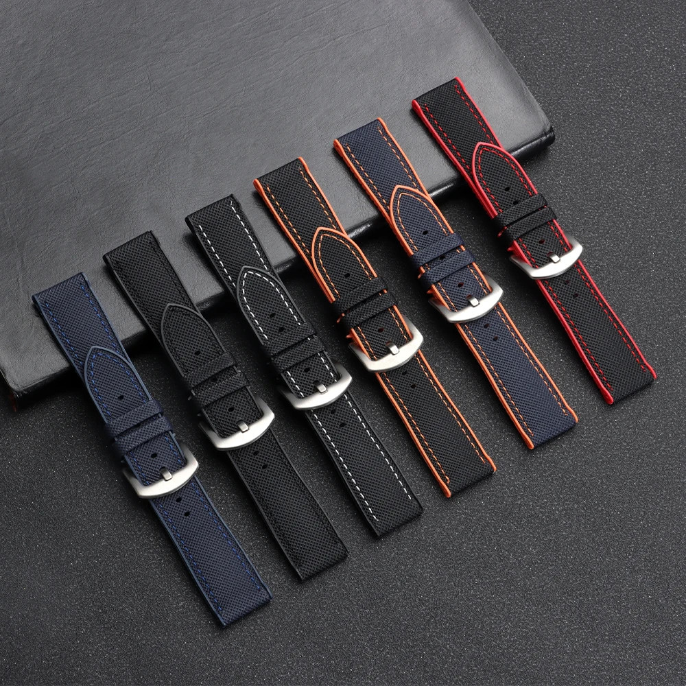 18mm 20mm 21mm 22mm Nylon Rubber Sailcloth Watch Strap Band for Omega for Seiko