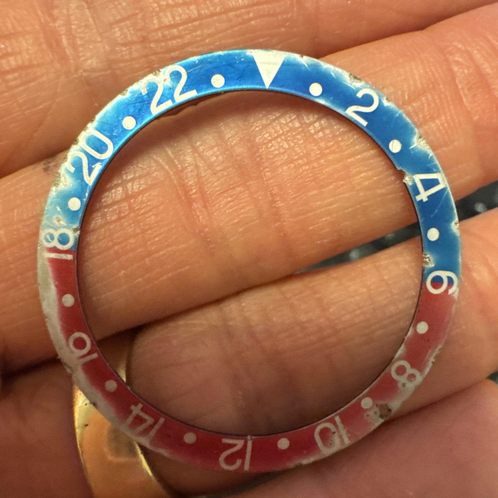 Genuine Rolex GMT Master 1675 Bezel Insert Faded and used patina