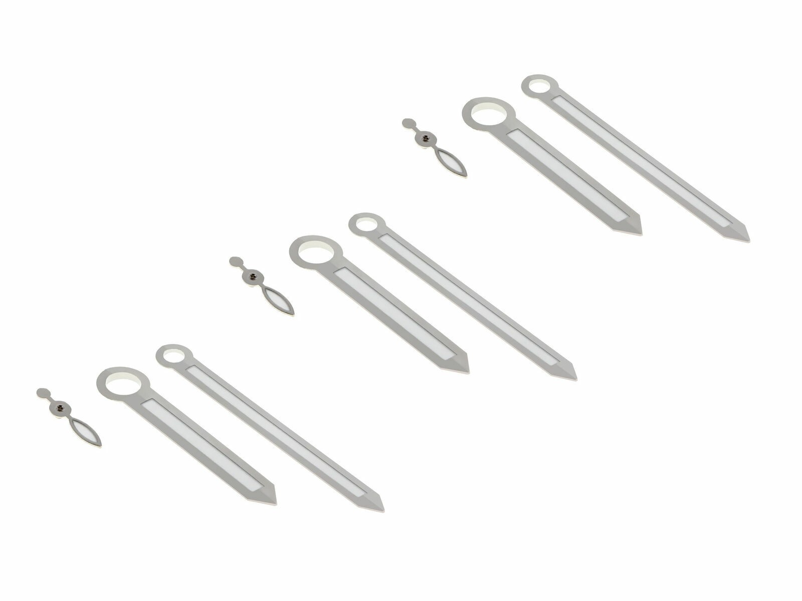 Silver Replacement Watch Hands Set For Panerai 44mm Movement 6497 6498
