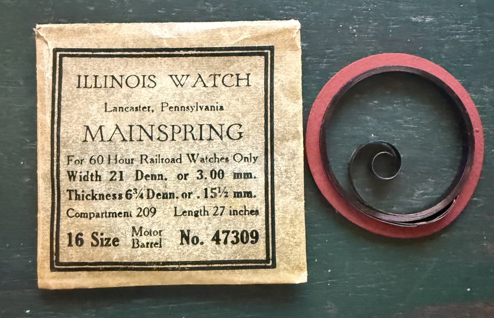 Illinois 16s 47309 pocket watch – Mainspring – watchmaker repair