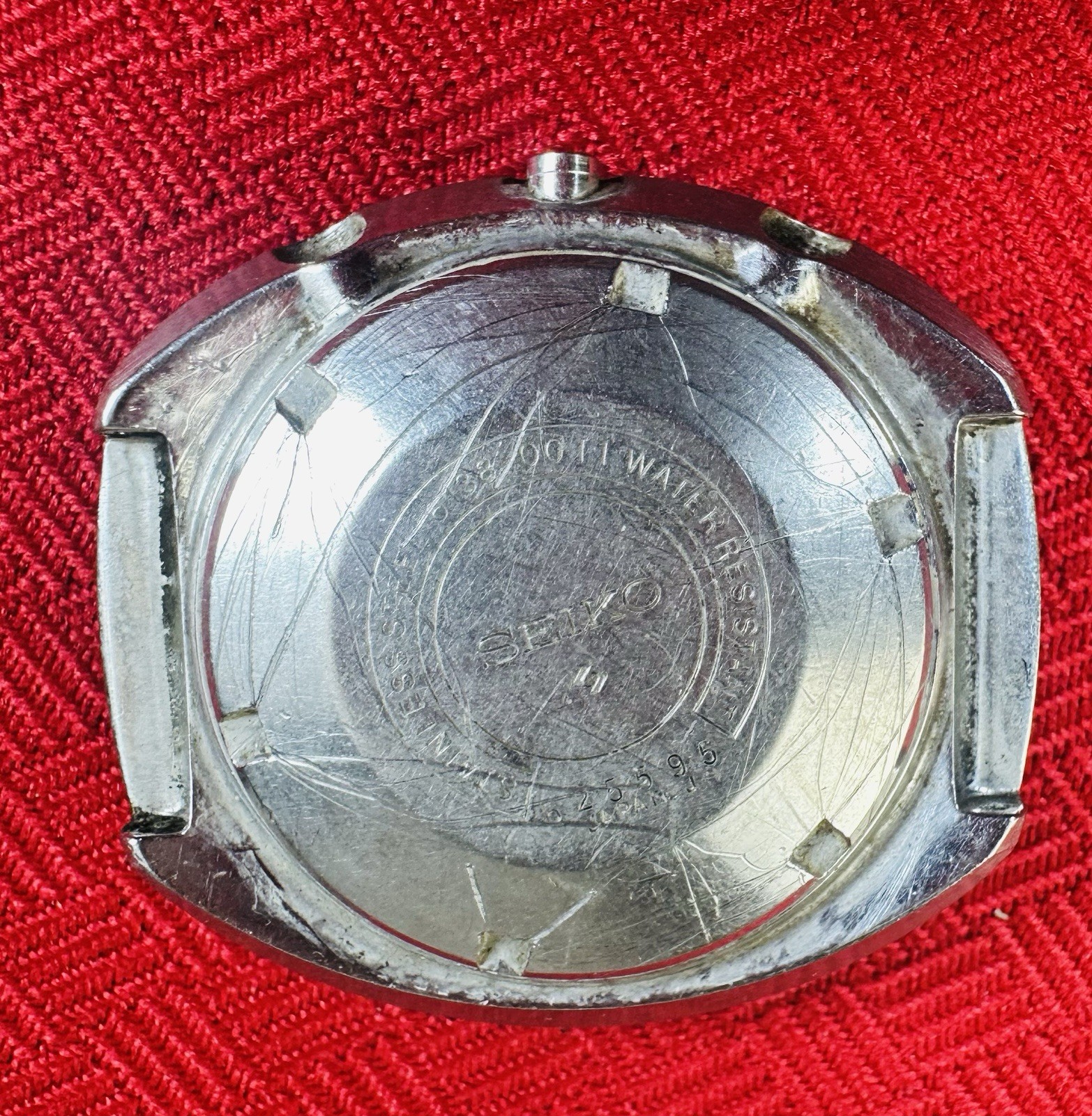 Seiko 6139-6005 Chronograph Case Black Red Tachy Bezel Japan J Watch Part