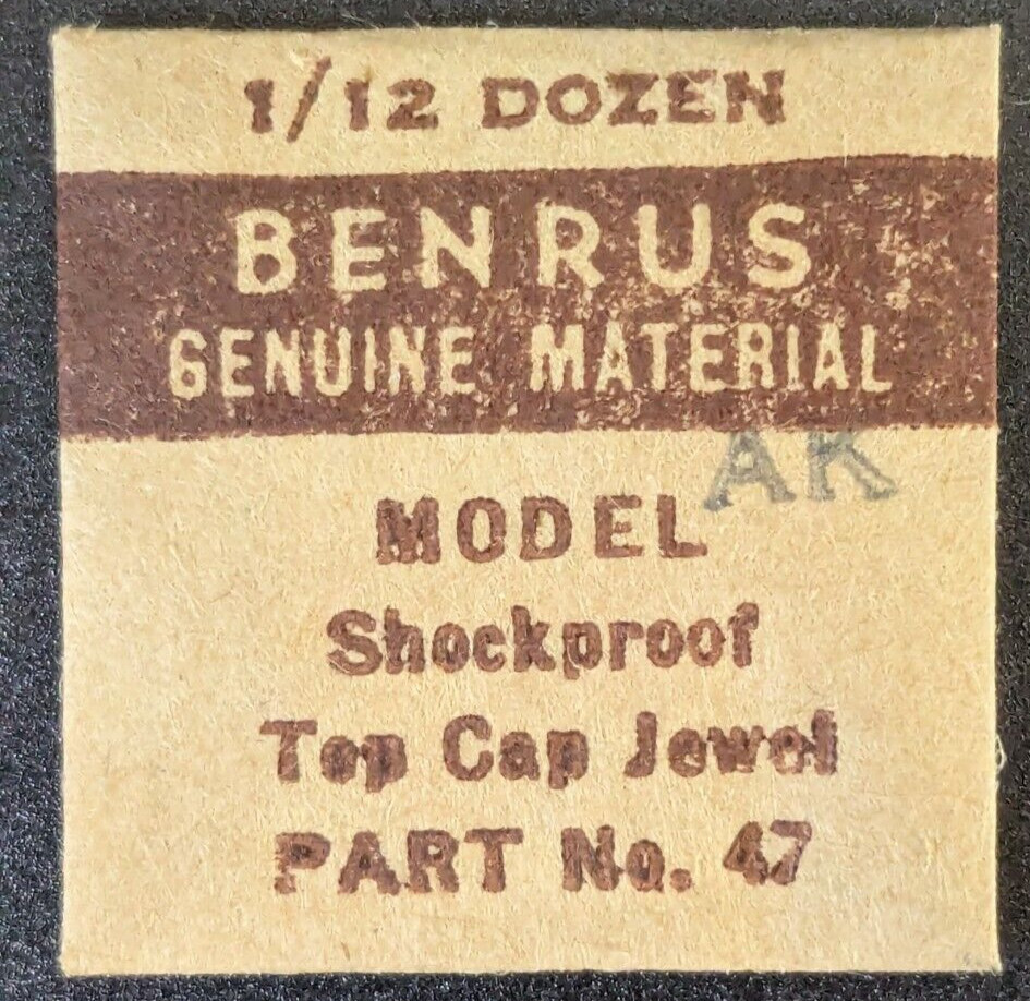NOS NEW Benrus Cal. AK Part# 47 – Shockproof Top Cap Jewel