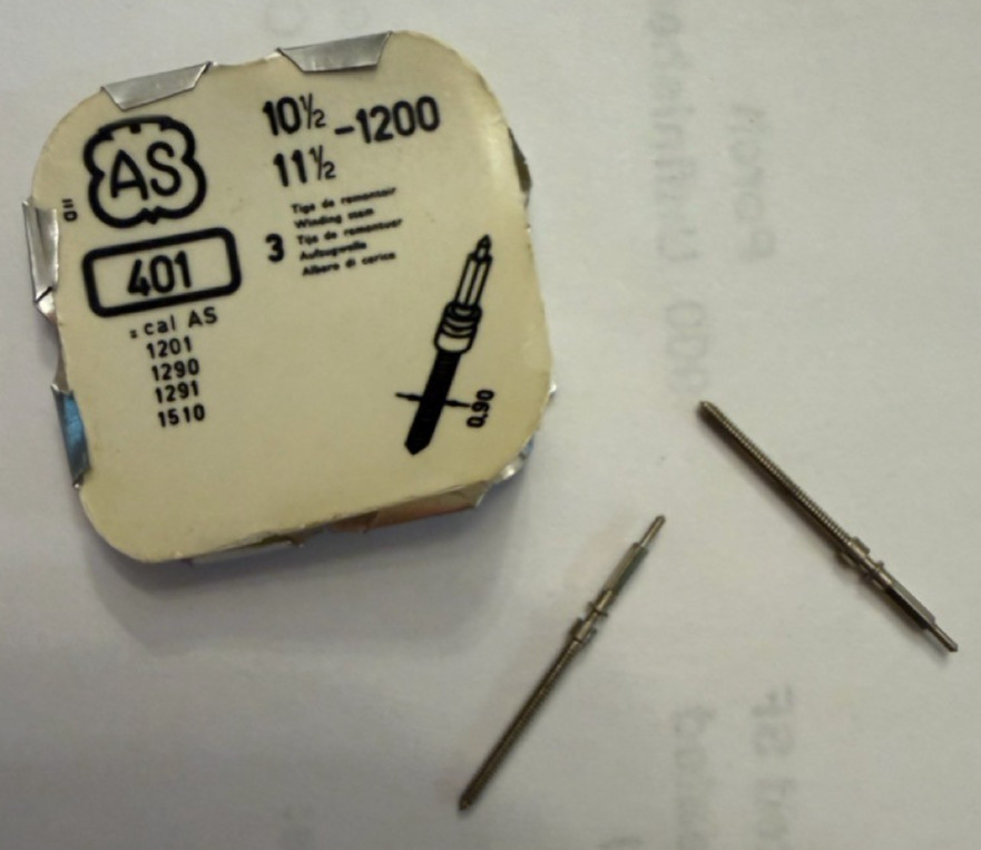 2 ETA winding Stem 11 1/2 2451 401 Stem for AS movements 1201,1290,1291,1510