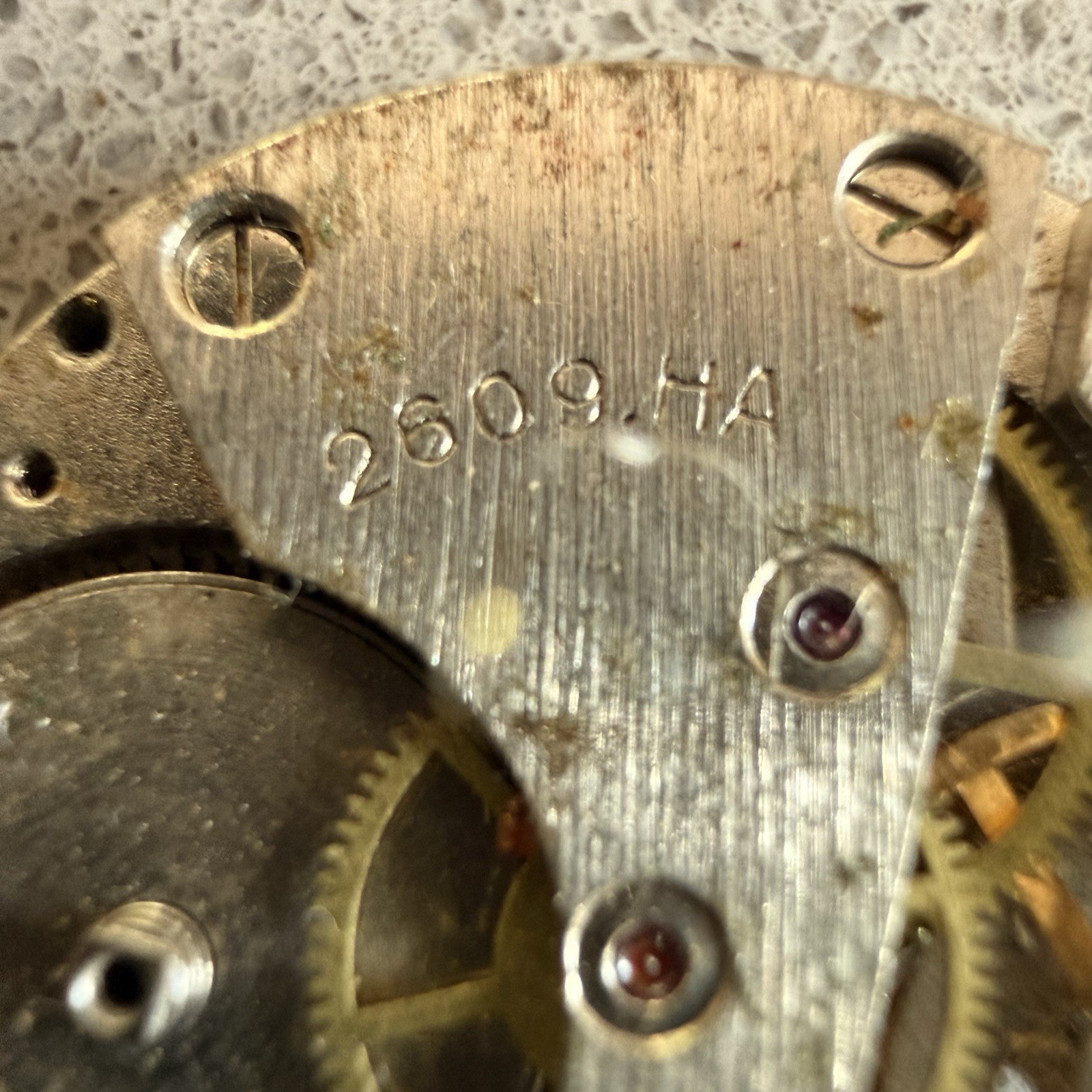 Vintage Soviet Raketa 2609.HA Watch Movement 26mm SU Spares Repair Broken Spring