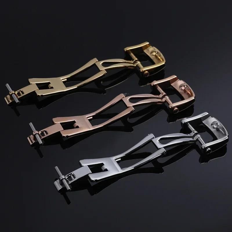 New 18mm Precision Folding Buckle Stainless Steel Clasp for Leather Rubber Strap