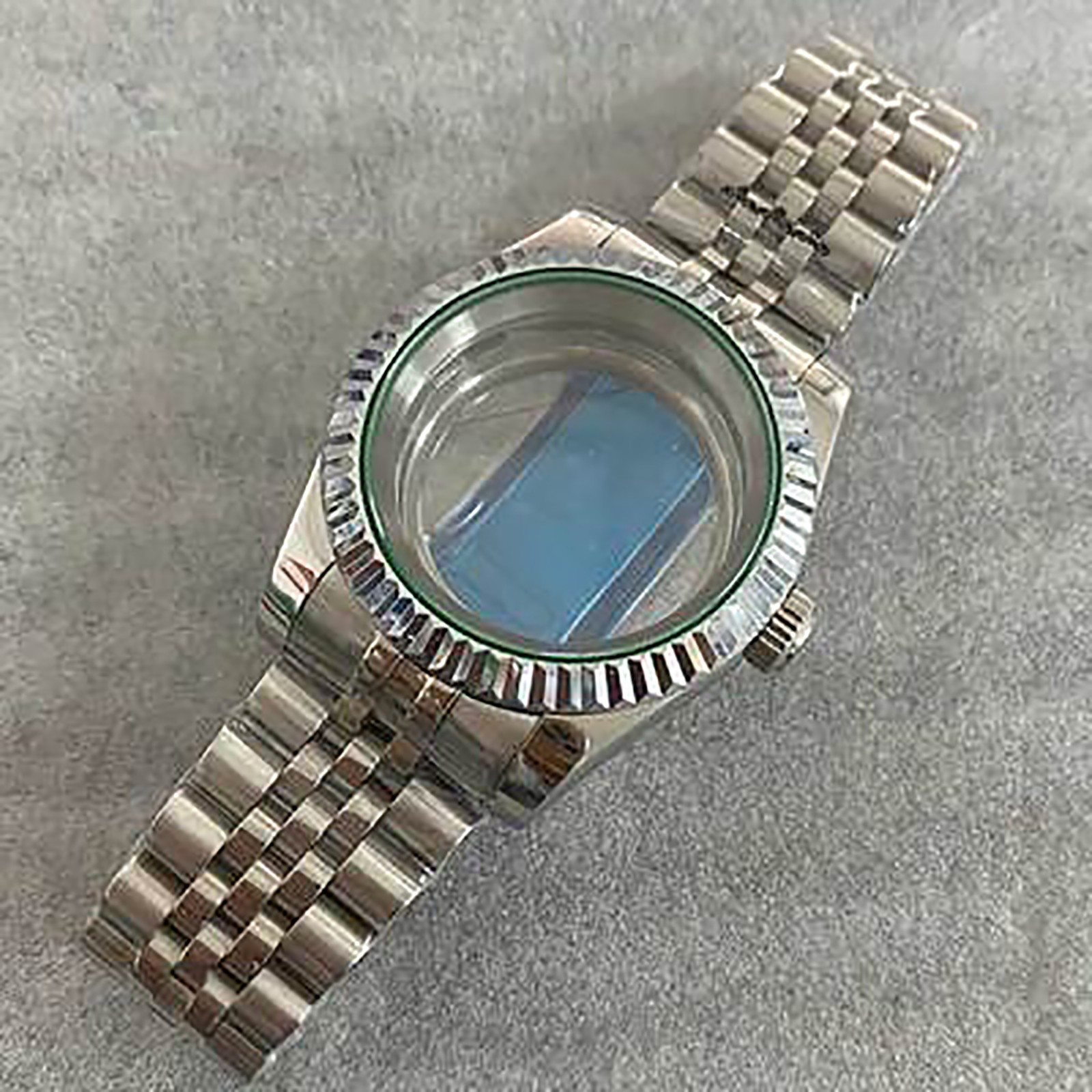 39MM Watch Case & 20MM Steel Strap Sapphire Glass for NH35/NH36 Watch Movement