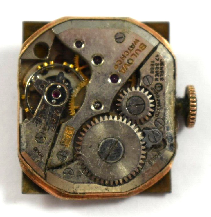 Vintage Bulova Manual Wind 17J 8AH Wrist Watch Movement lot.a1
