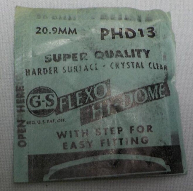 GS FLEXO HI DOME WATCH CRYSTAL REPLACEMENT PART 20.9 MM WATCHMAKER PHD13 #99