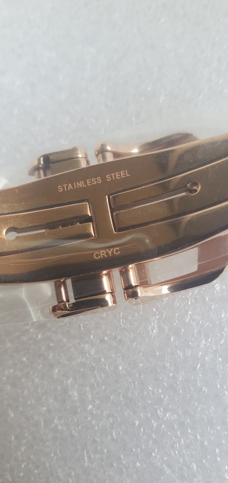 For Jaeger LeCoultre 18mm Silver/Rose Gold Steel Deployment Buckle Clasp