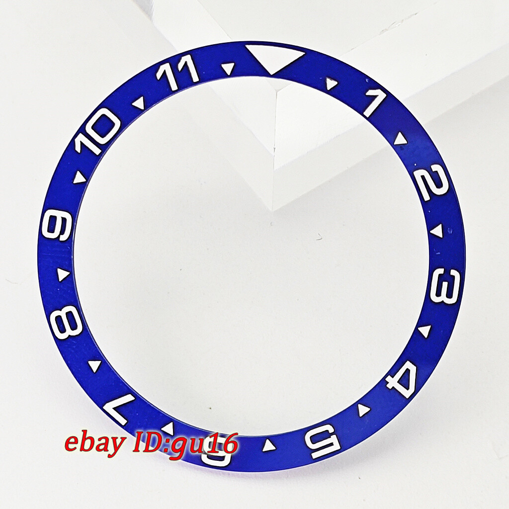 38mm black white blue green gold ceramics flat surface watch bezel