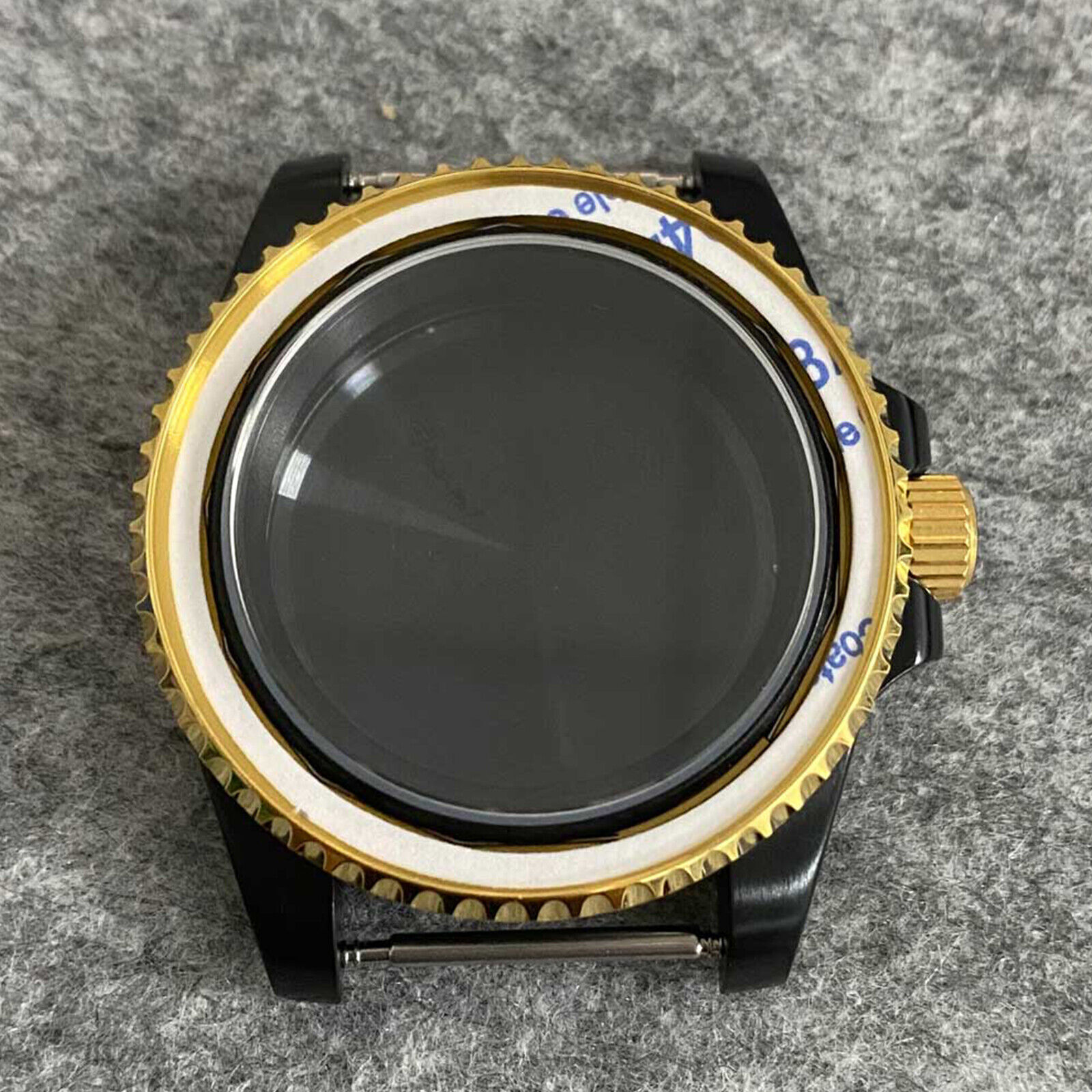 40MM SUB PVD Watch Case Black Gold Sapphire Glass Watch Case for NH35/NH36