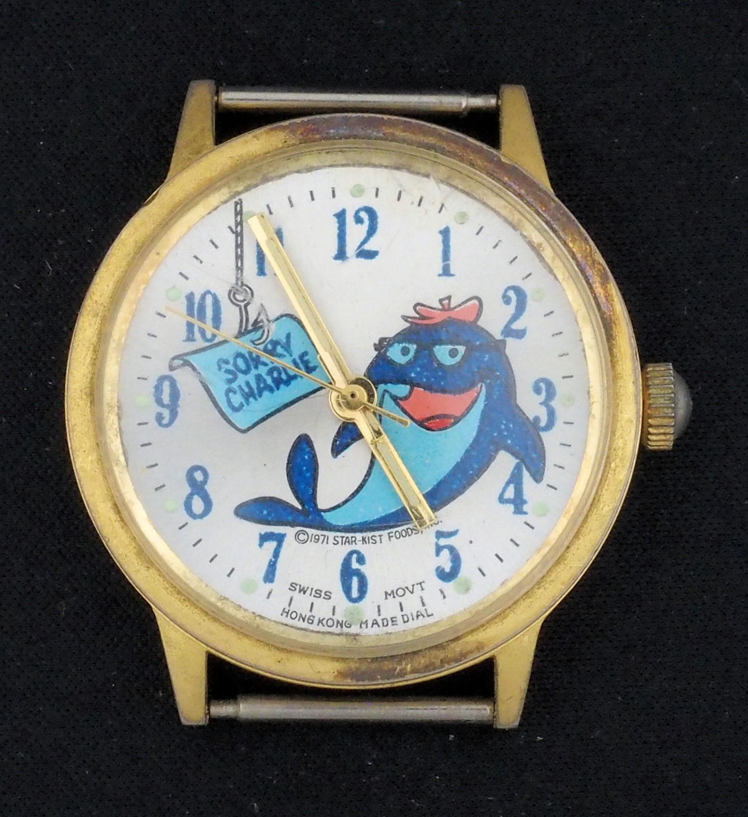 Vintage 1971 Star Kist Foods Charlie Tuna Character Watch for Parts or Repairs
