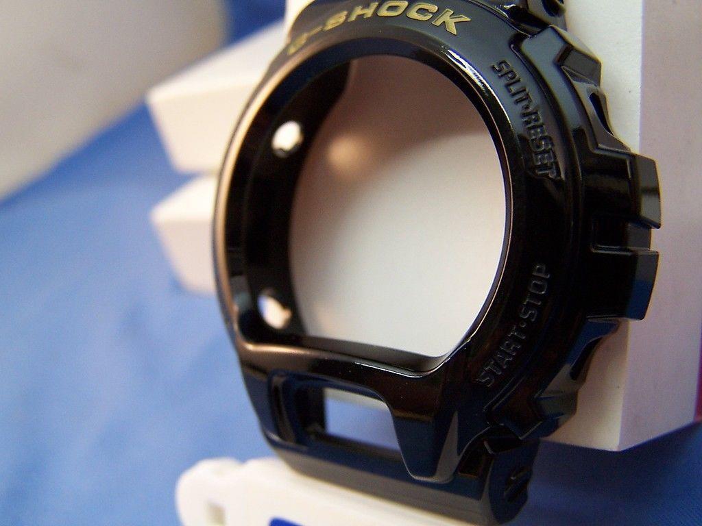 Casio Watch Parts DW-6900 CB-1 Bezel / Shell G-Shock Gloss black Gold Lettering.