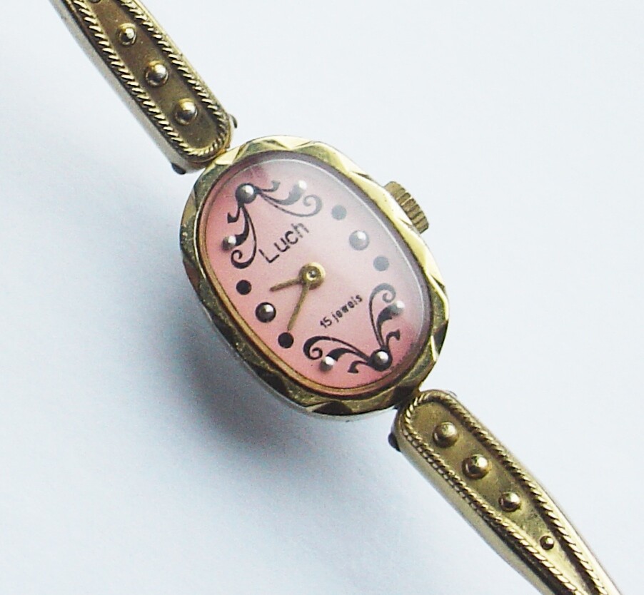 Serviced Ussr Soviet Russian Luch Jewel Womens Watch Mechanical Wrist Ladie