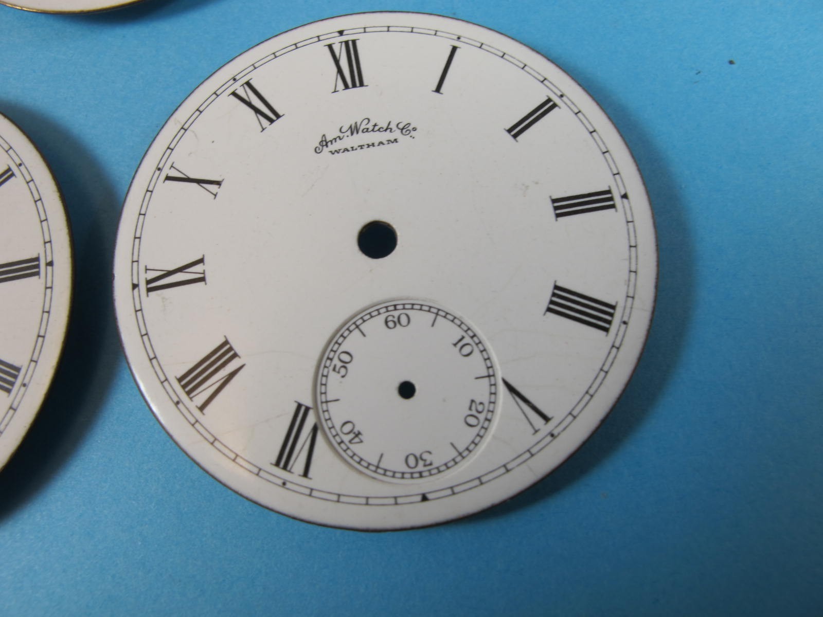 AMERICAN WATCH CO AW CO WALTHAM 18S POCKET WATCH DIAL GROUP OF five