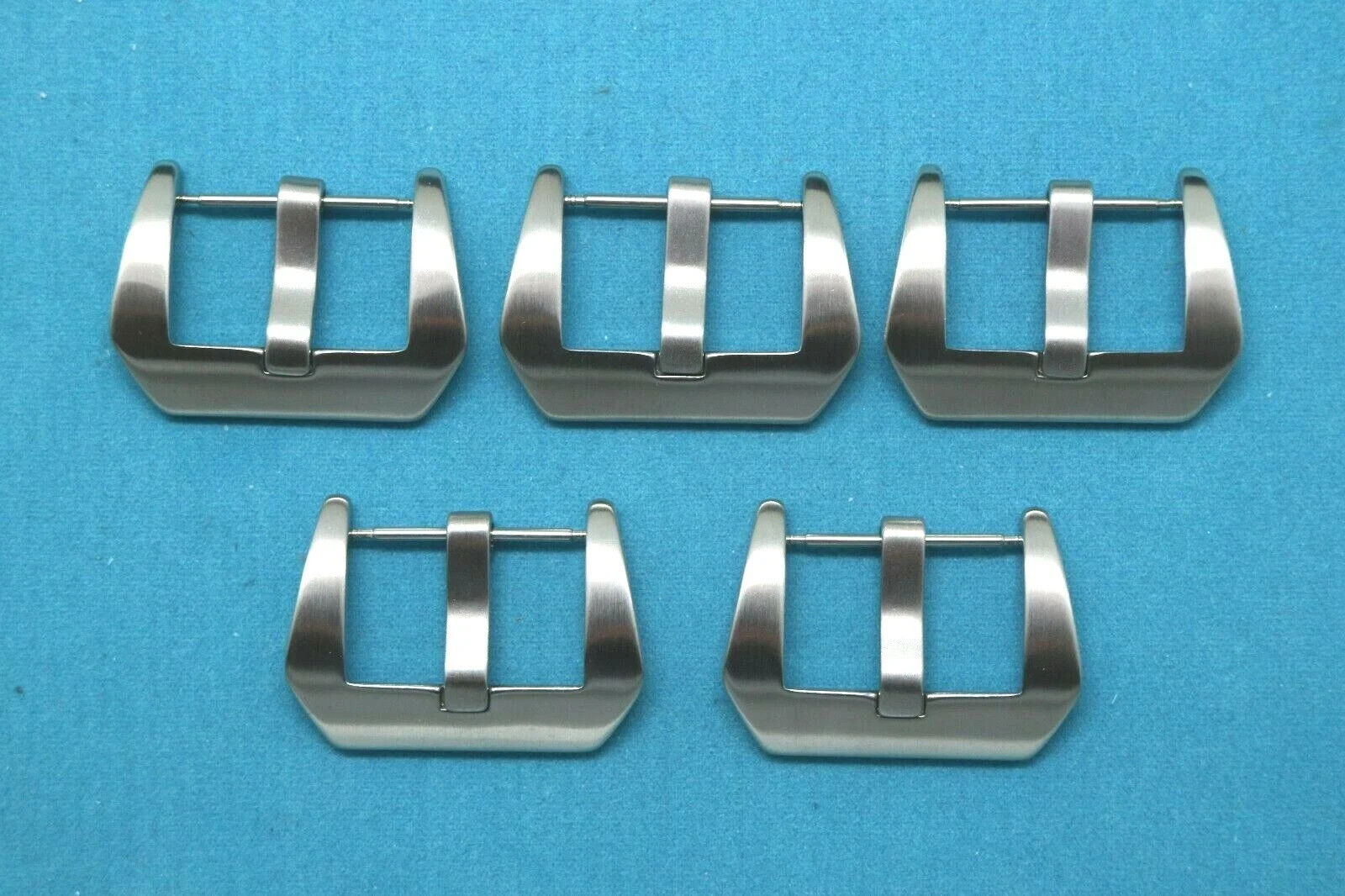 5Pcs 24mm Stainless Steel Silver Pin Watch Band Strap Brushed Buckle Clasp