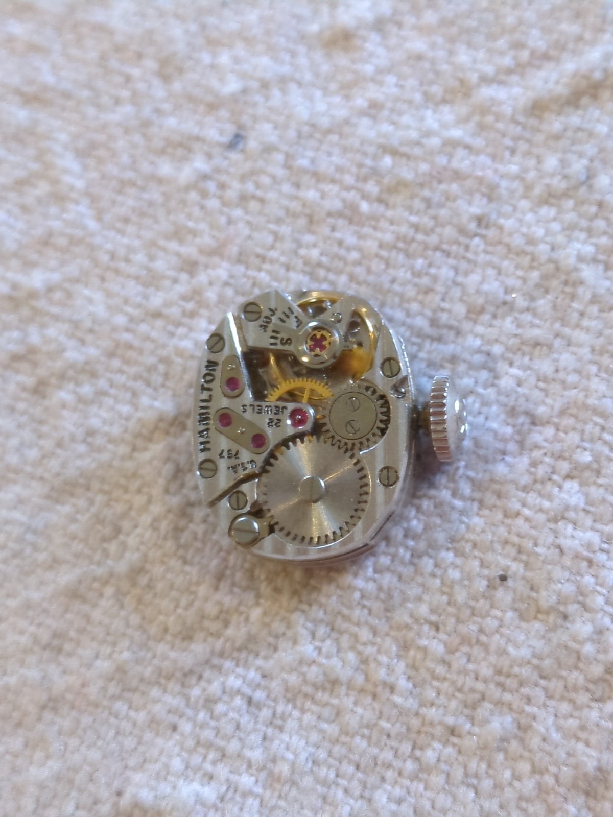 Lot of 9 LADIES WATCH MOVEMENTS For PARTS REPAIR. Hamilton, Bulova, Lady Elgin.