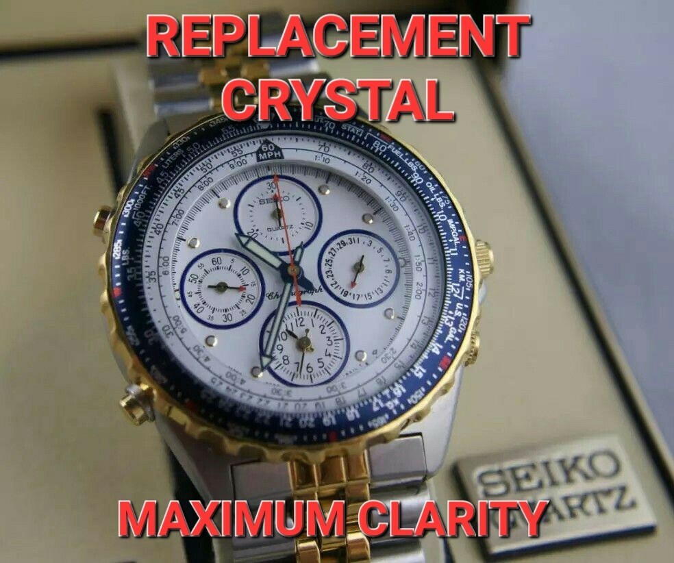 Watch Crystal Fits Seiko Flightmaster Pilot 7T34-6A00, 7T34-6A09 all 7T34 models