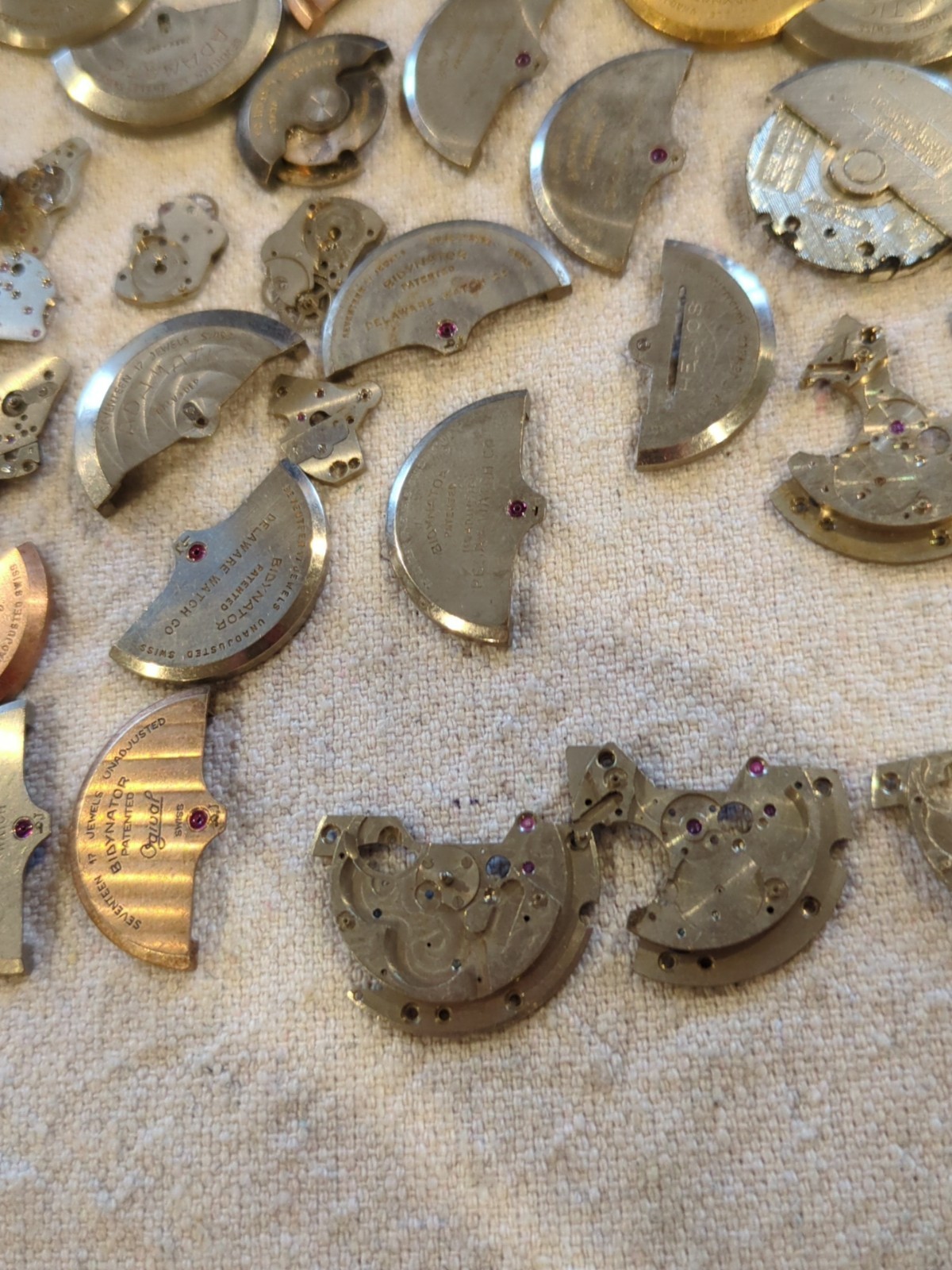 Large Lot Of Vintage Automatic Bidynator Watch Rotor Parts. Over 4 Ounces!!