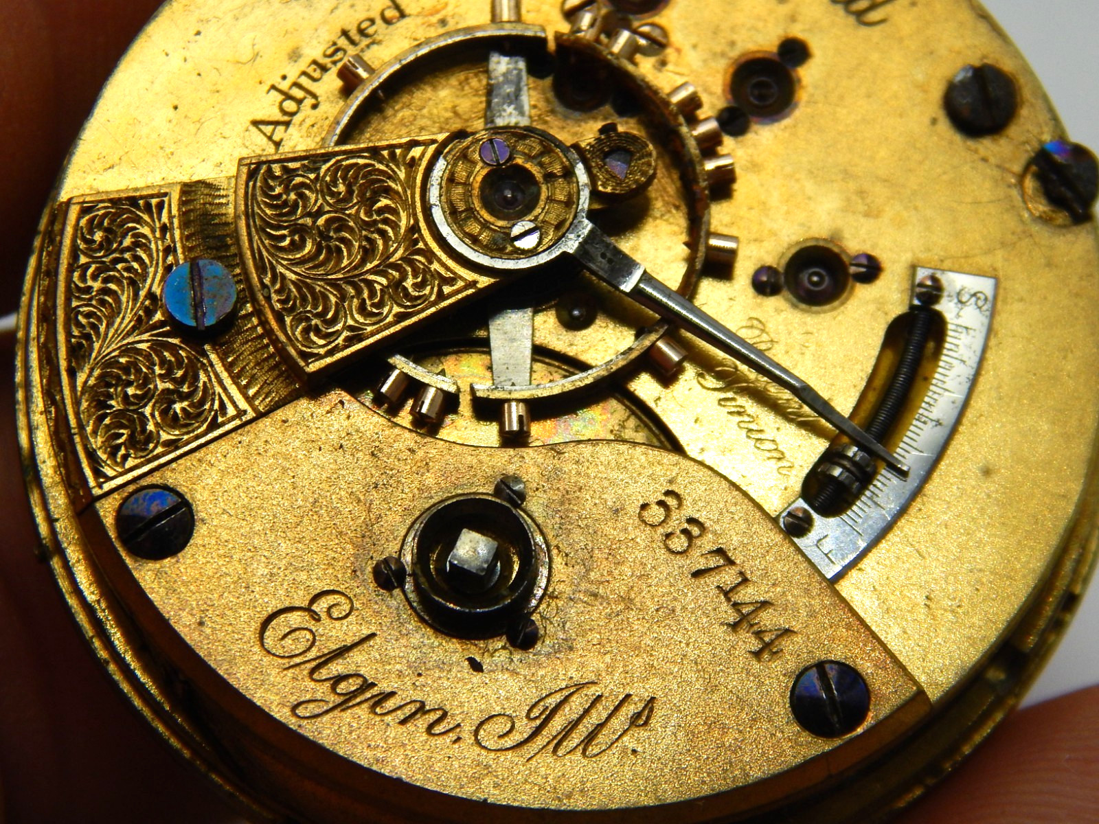 Antique Pocket watch movement Elgin Key Wind Railroad Grade 70 BW Raymond 18S 15