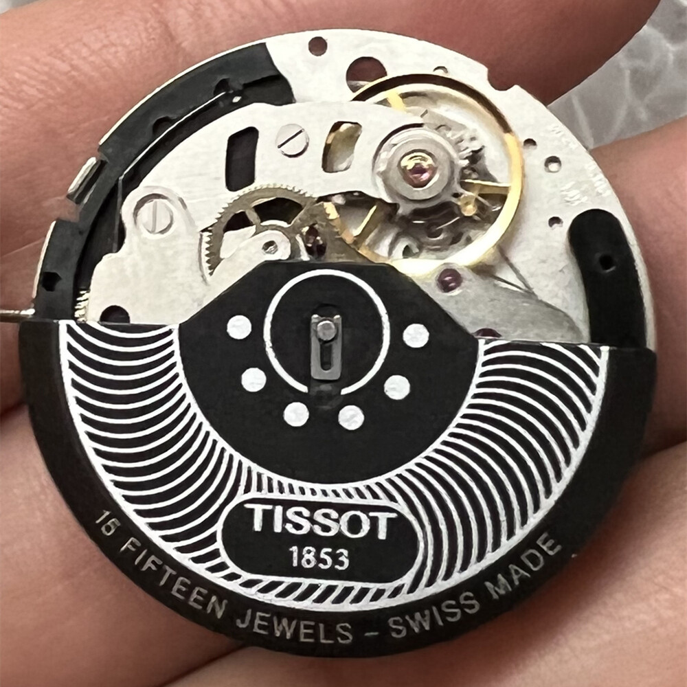 Swiss Made Genuine ETA C01.211 Chronograph Mechanical Movement 1853 Black Dial
