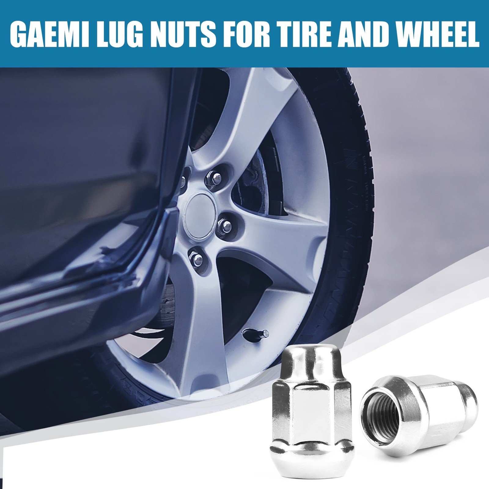 Gaemi M14x2 Lug Nuts,20 PCS Chrome Closed End Bulge Acorn Wheel Lug Nut for A…