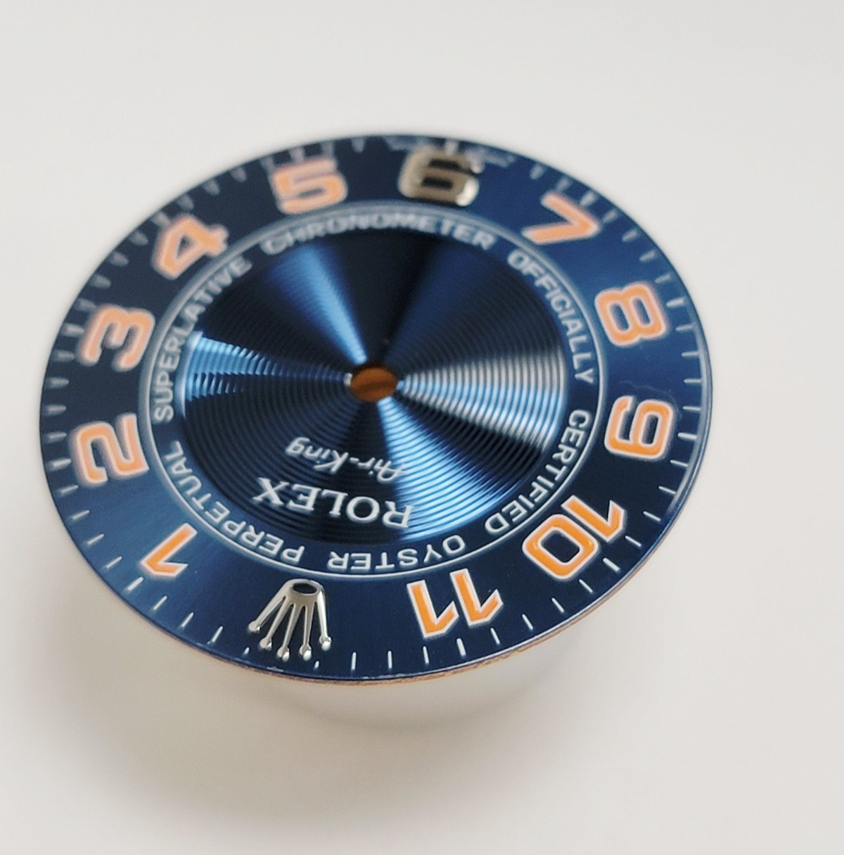 Genuine Rolex Dial Blue Concentric Air-king with Arabic Markers 34mm, 124424