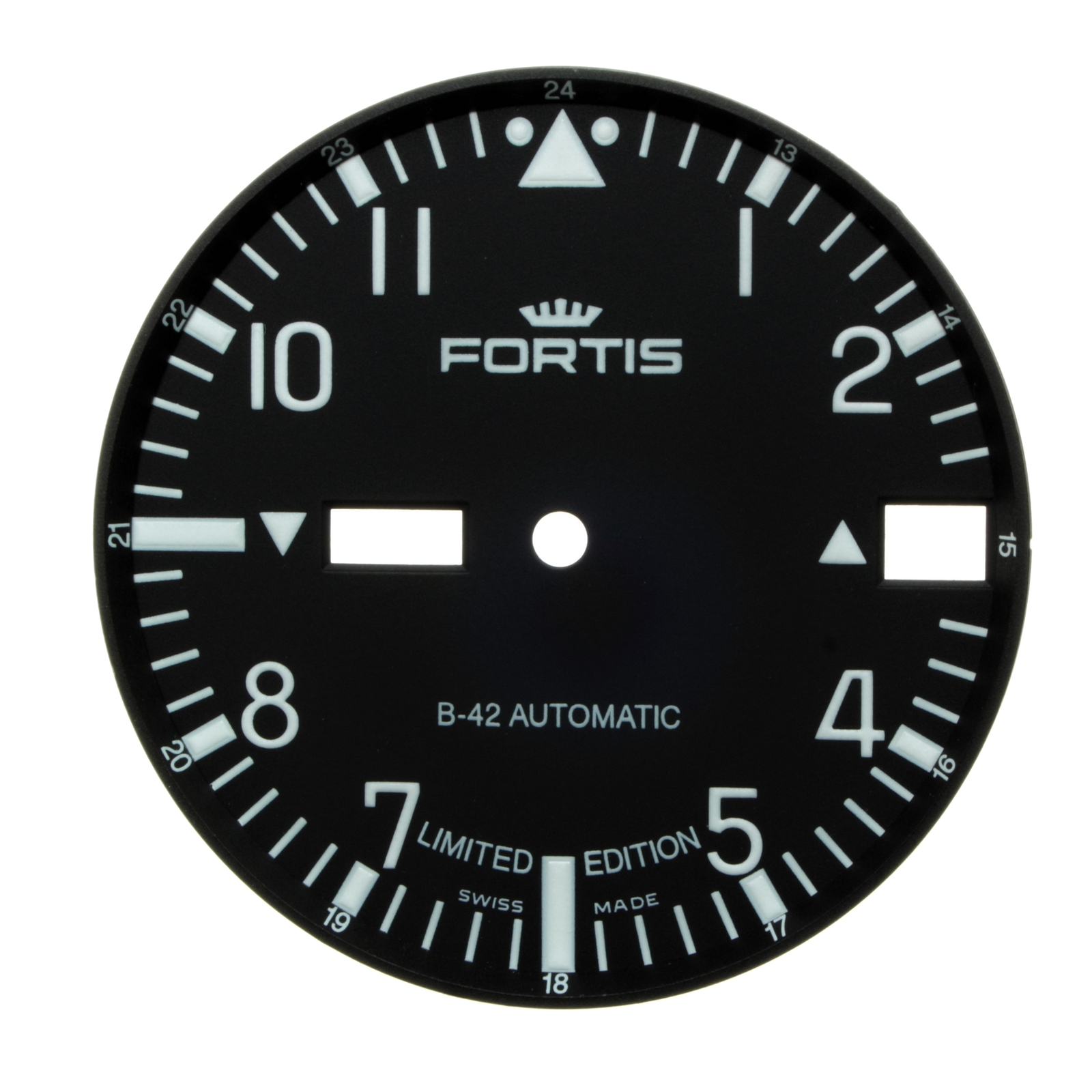 FORTIS dial for B-42 Flieger Big Date 655.10.91, 655.18.91 black 35.1 mm