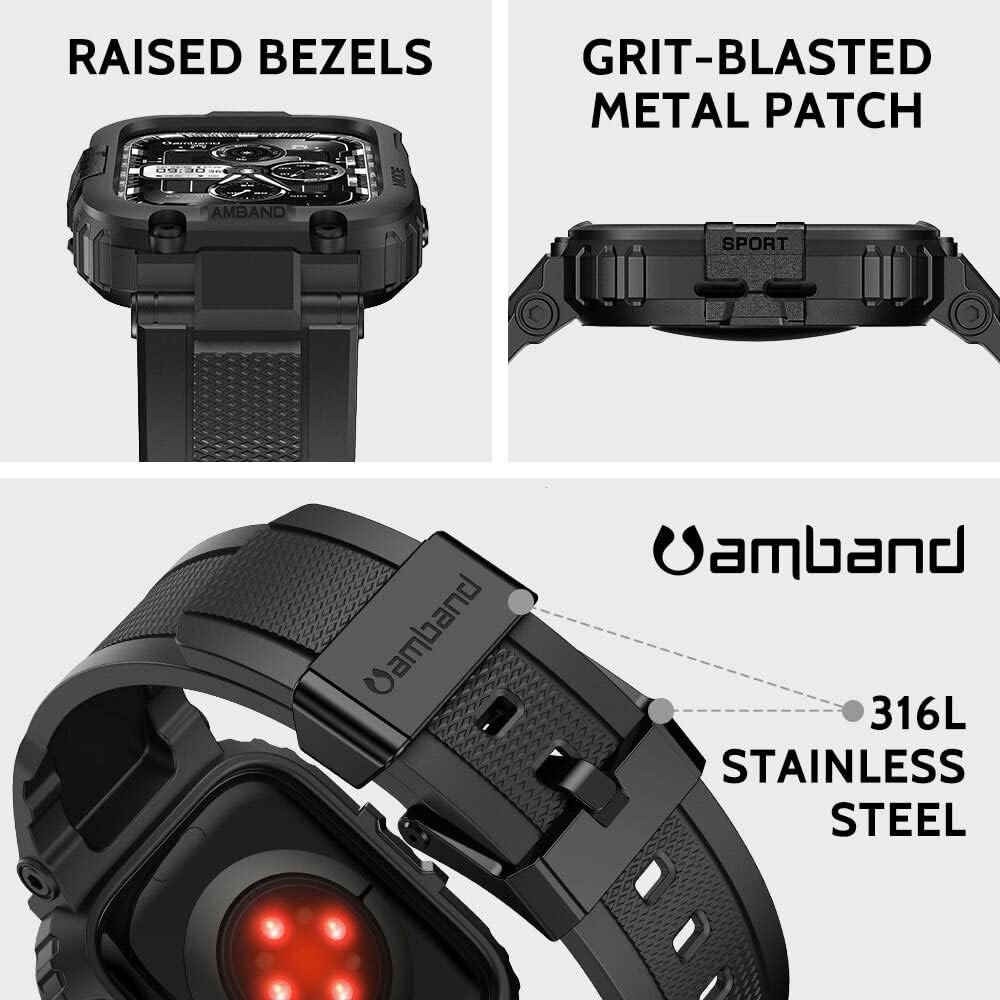 amBand M1 Sport Case Band for Apple Watch Ultra 3/2/1 & SE 3/2/1 & Series 11 10