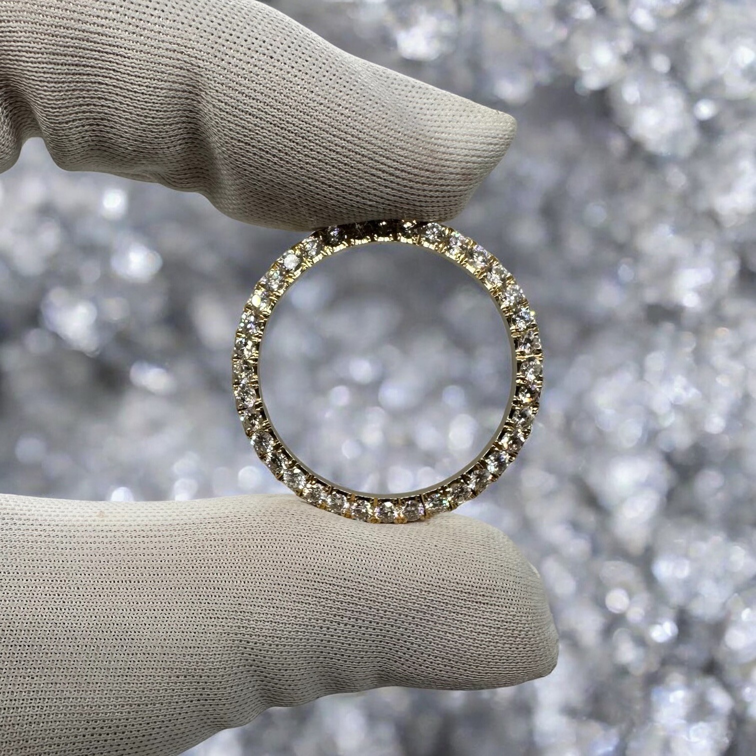 Rolex 31mm 14K Yellow Gold with Diamonds 2.2 CT Bezel for SAPPHIRE CRYSTA Model