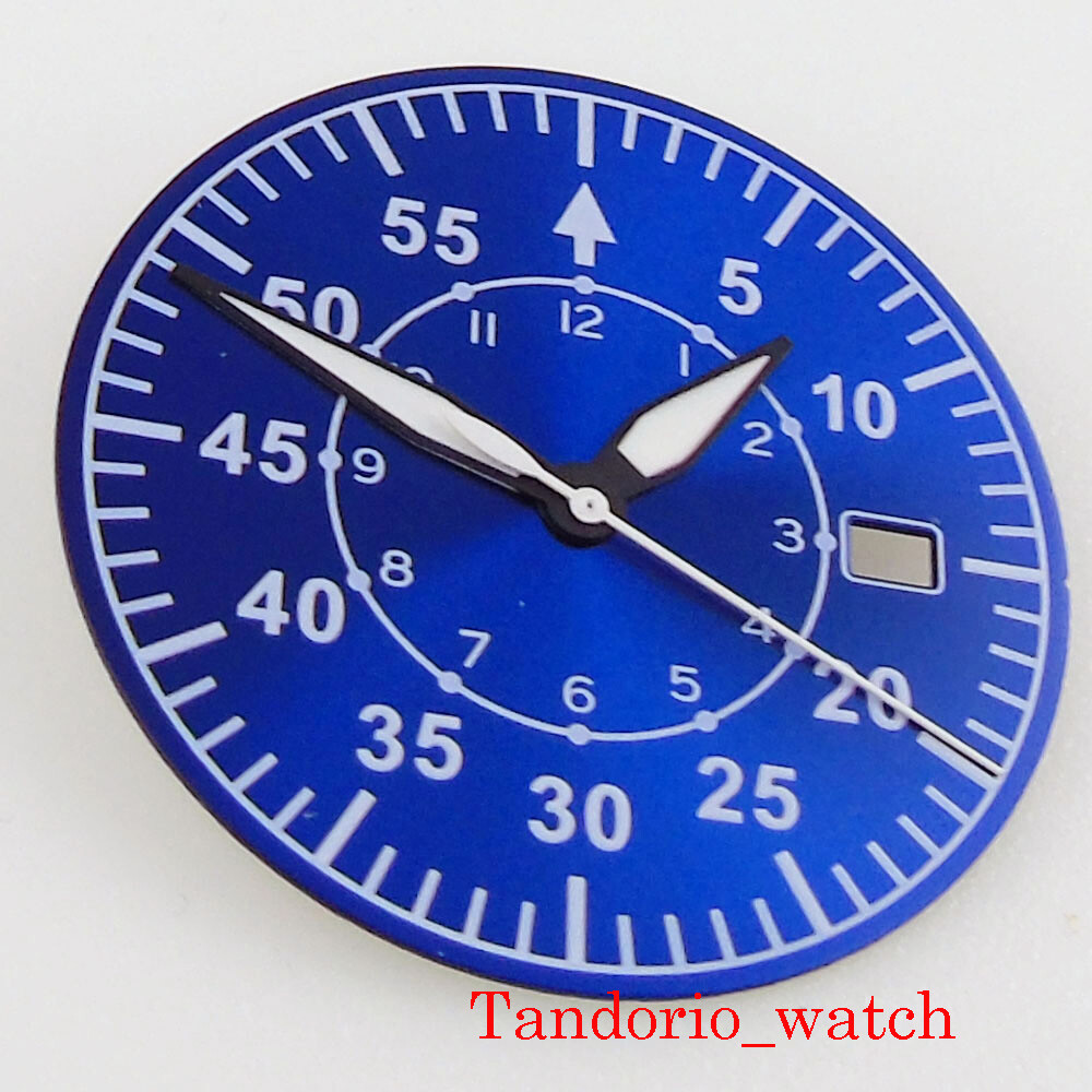 33.6mm Luminous Watch Dial Hands Watch Parts With Date Window For NH35 Movement