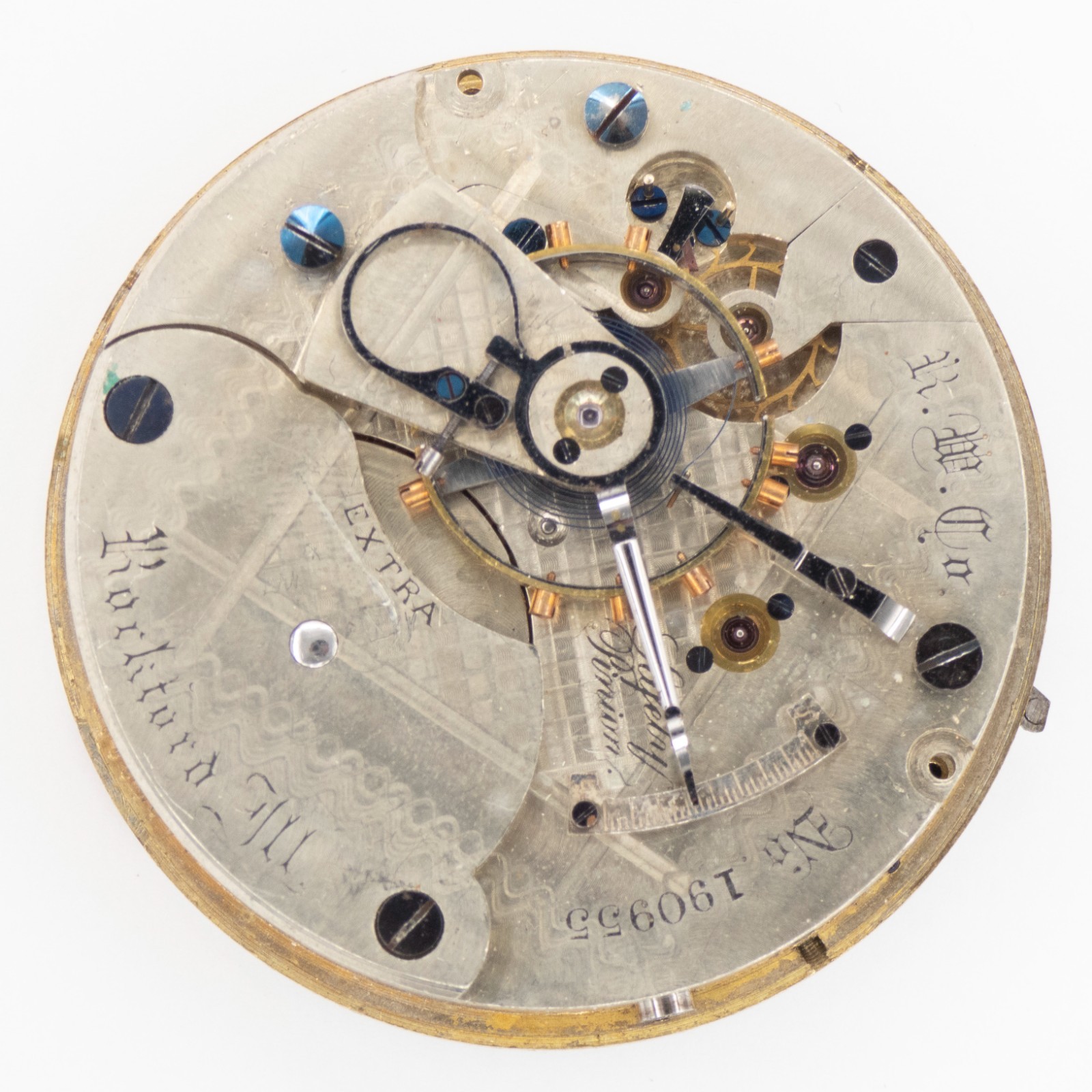 Scarce Rockford Model 6 15-Jewel Antique Pocket Watch Movement, Runs