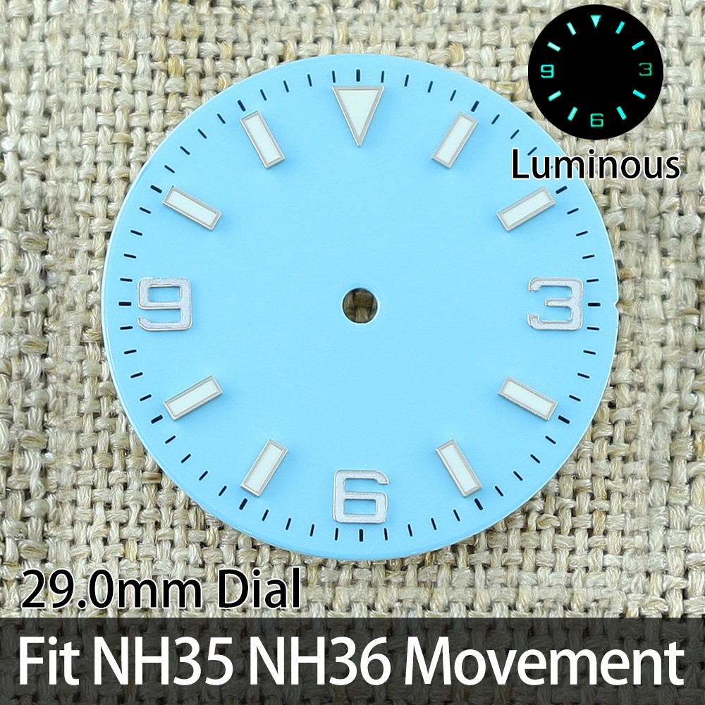 Oyster Perpetual 29mm Watch Dials Kit Luminous explorer for Seiko NH35 Movement