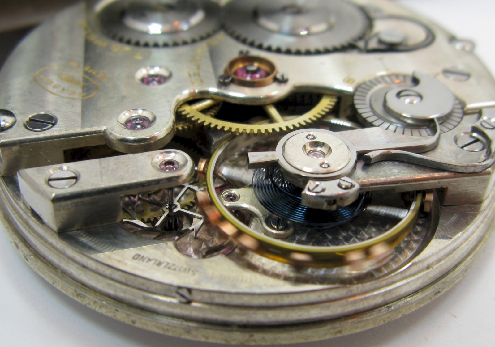 Agassiz Geneva wolf tooth & snail reg. adj. pocket watch Movement for parts HC