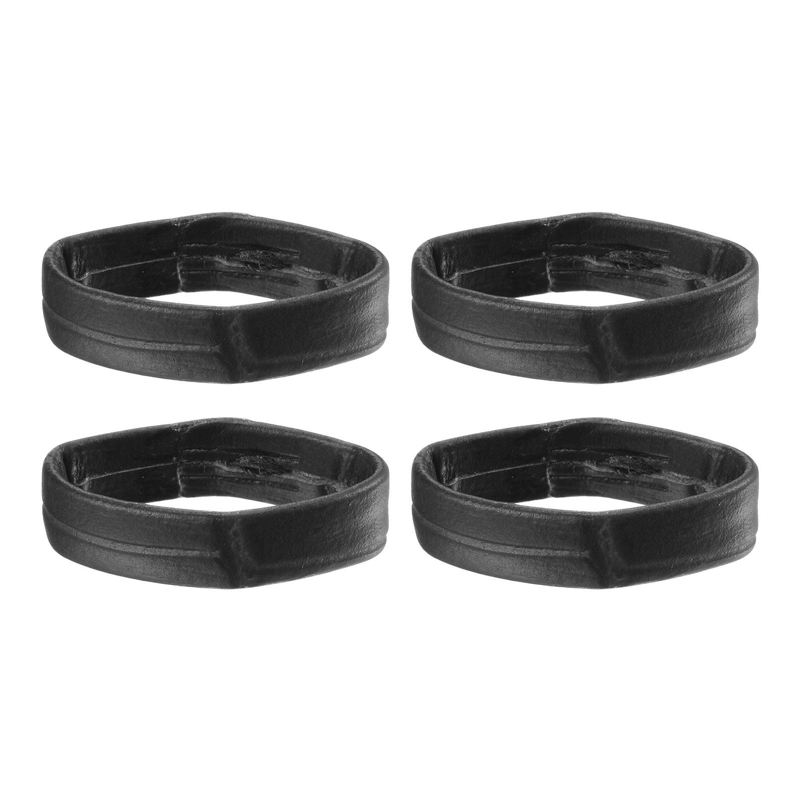 4 Pcs PU Leather Loops Retaining Ring for 24mm Width Watch Band, Black