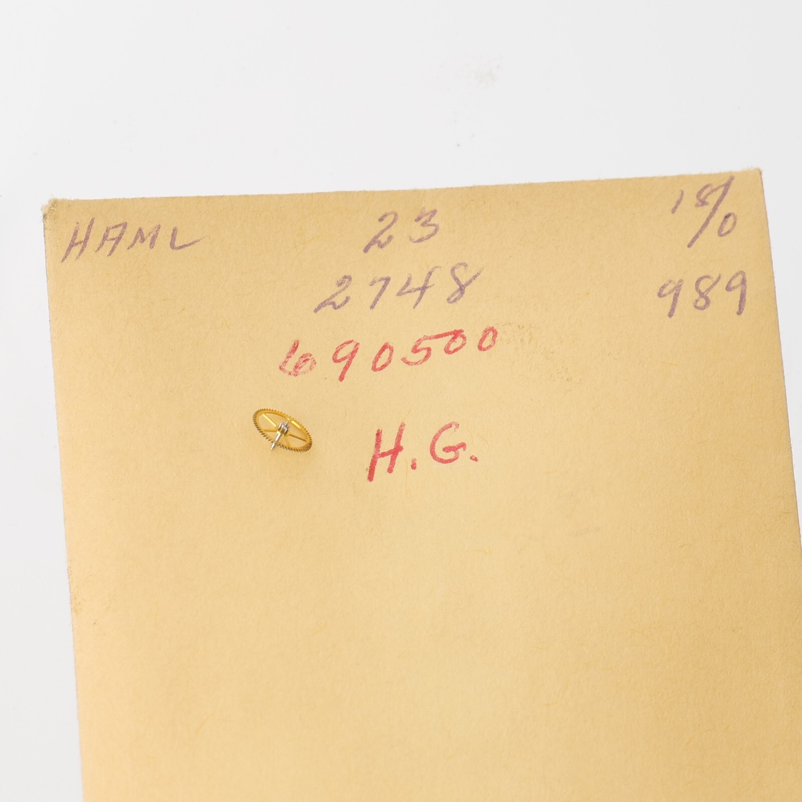NOS Hamilton Watch Third Wheel Part #690500 For 989 Watchmaker Parts (H10)