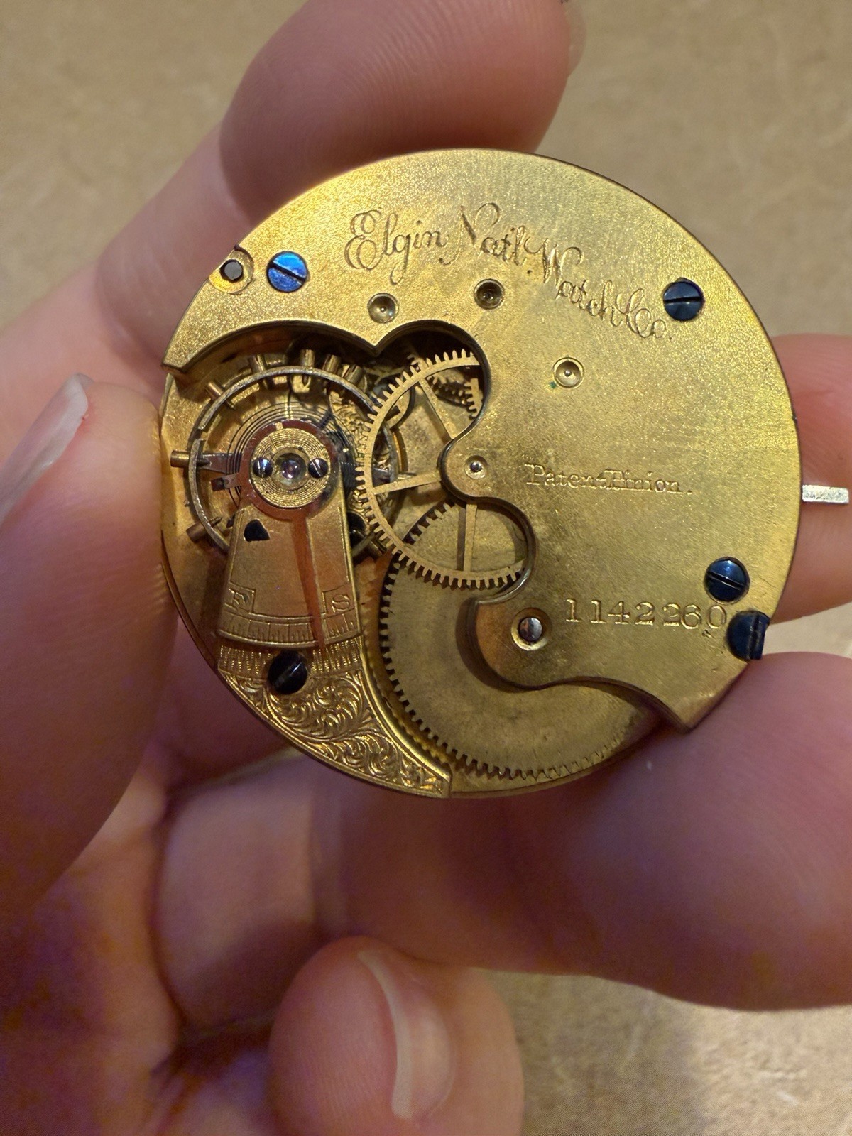 Antique Elgin National Watch Company Pocket Watch Movement NON WORKING