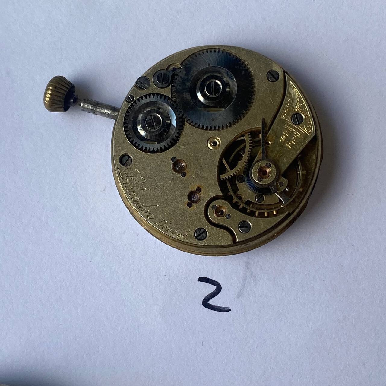 LOT OF 3 PAUL DITISHEIM LABRADOR MOERIS POCKET WATCH MOVEMENTS FOR REPAIR /PARTS