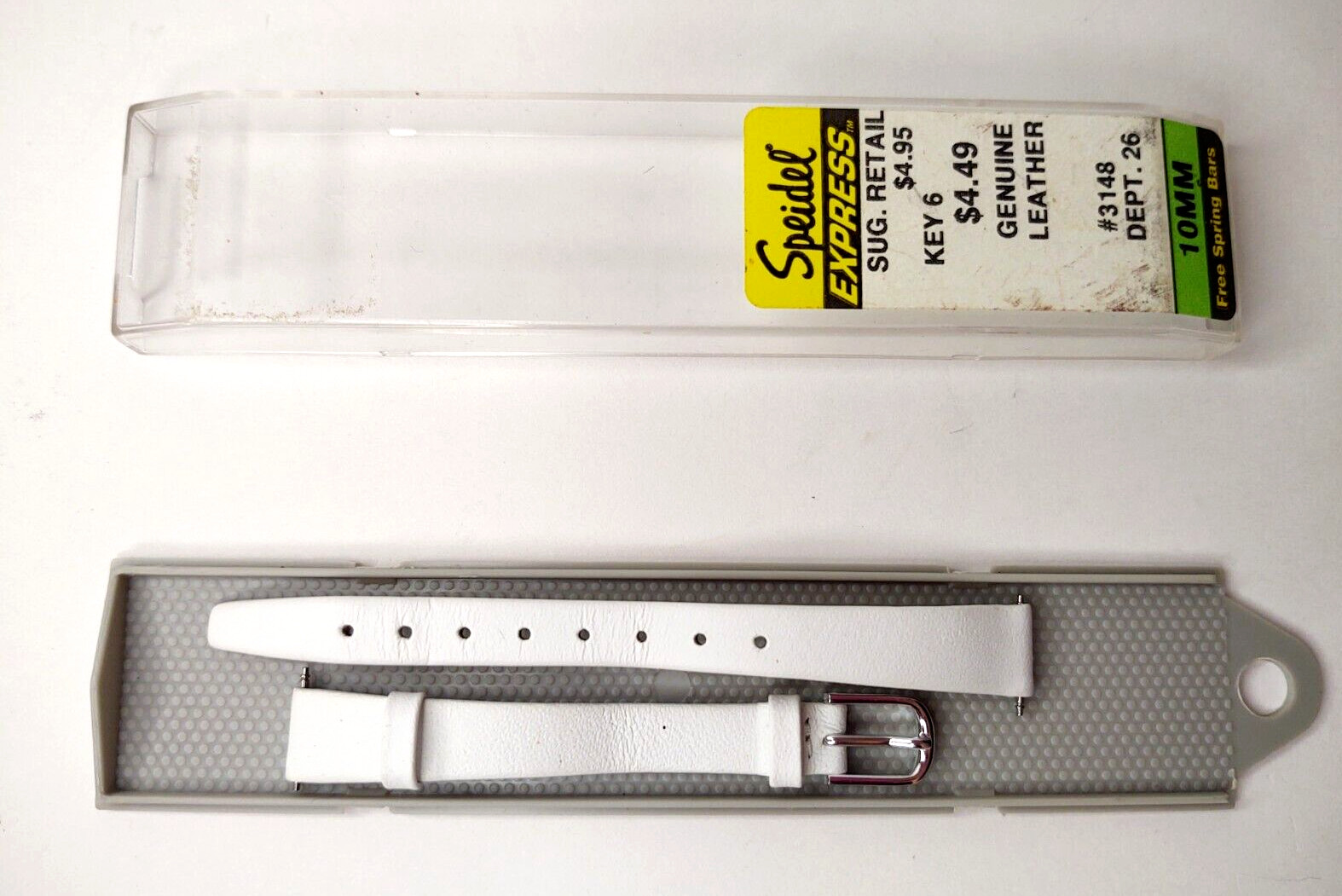 Speidel Express White Watch Band Replacement 10 mm Wide 6″ Long Leather