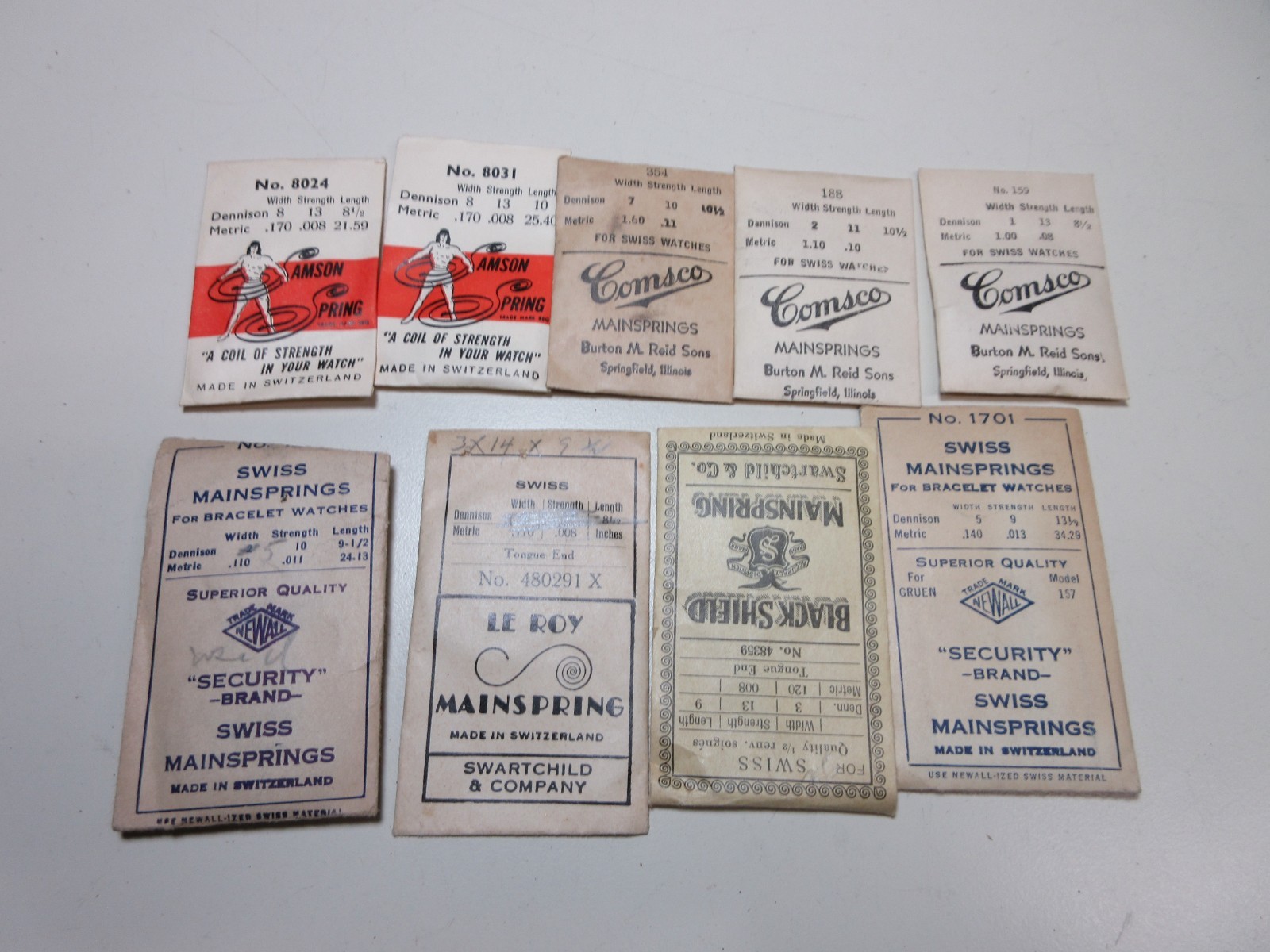 VINTAGE LOT OF 75 WATCH MAIN SPRINGS WATCHMAKER REPLACEMENT PARTS ASSORTED # 14