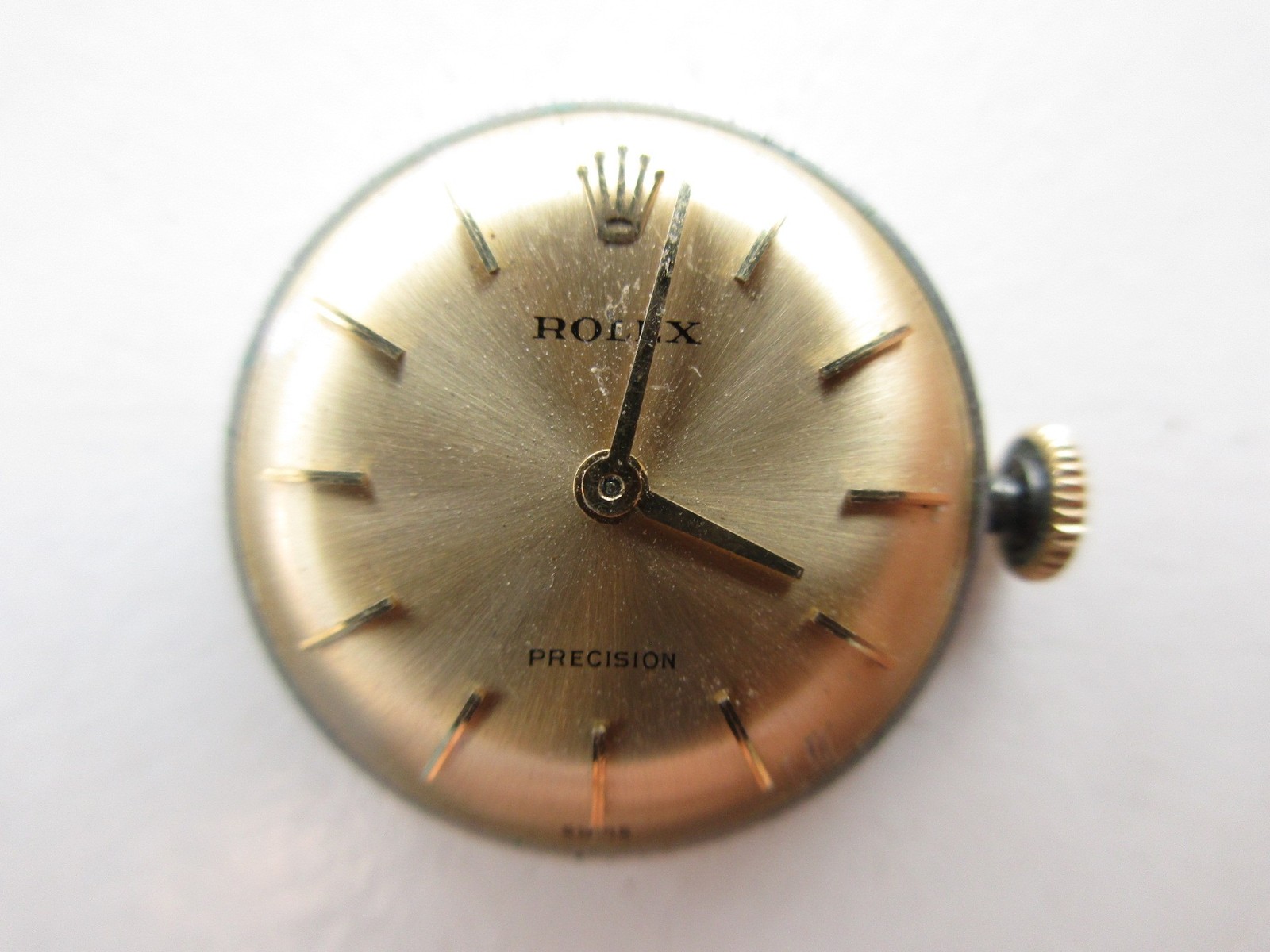 Rolex Precision cal. 1400 Swiss watch movement dial & signed crown – running