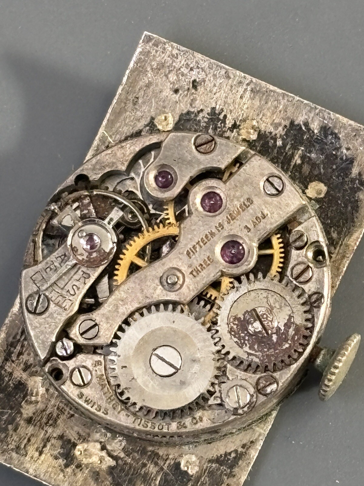 Vintage Mathey Tissot & Co. 15 Jewel Tank Movement – Parts
