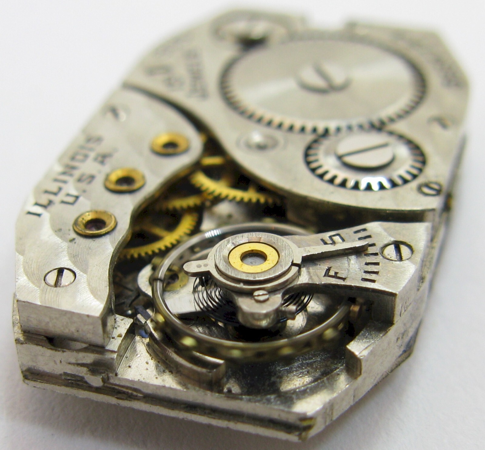 Illinois 805 15 jewels rectangle Lady wrist watch movement for parts …
