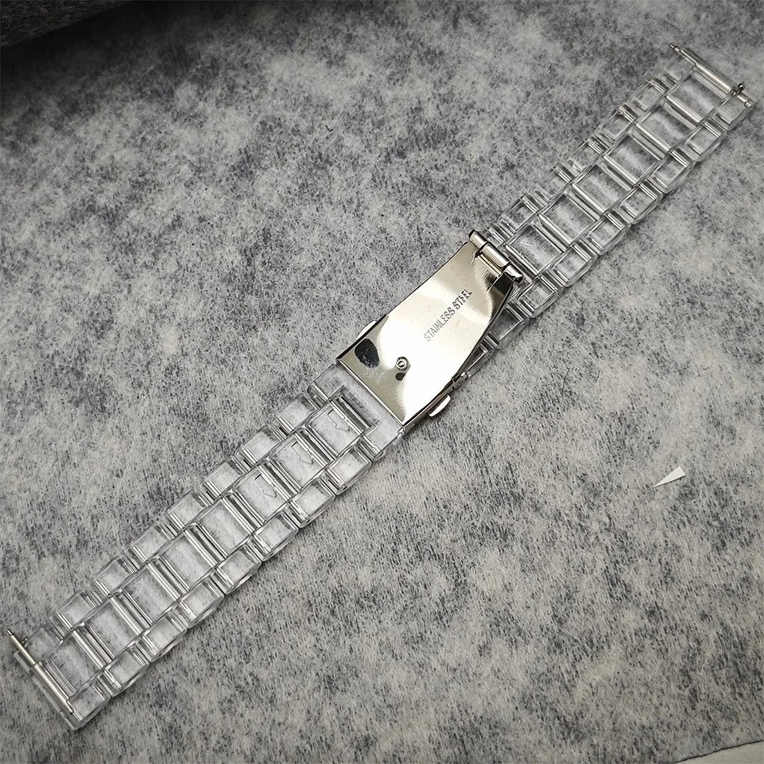 39mm Transparent Acrylic Watch Case 20mm Watch Bands Set 29.5mm Dial for VK63