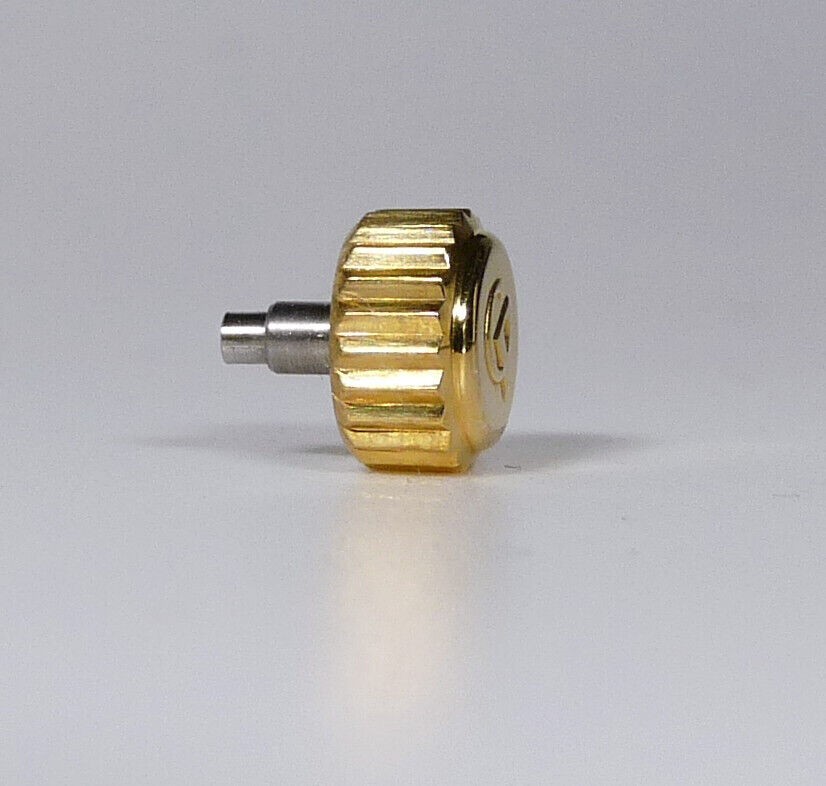 GIRARD-PERREGAUX. Yellow Gold Crown Screw Down Pusher. 6mm x 3.5mm New Old Stock