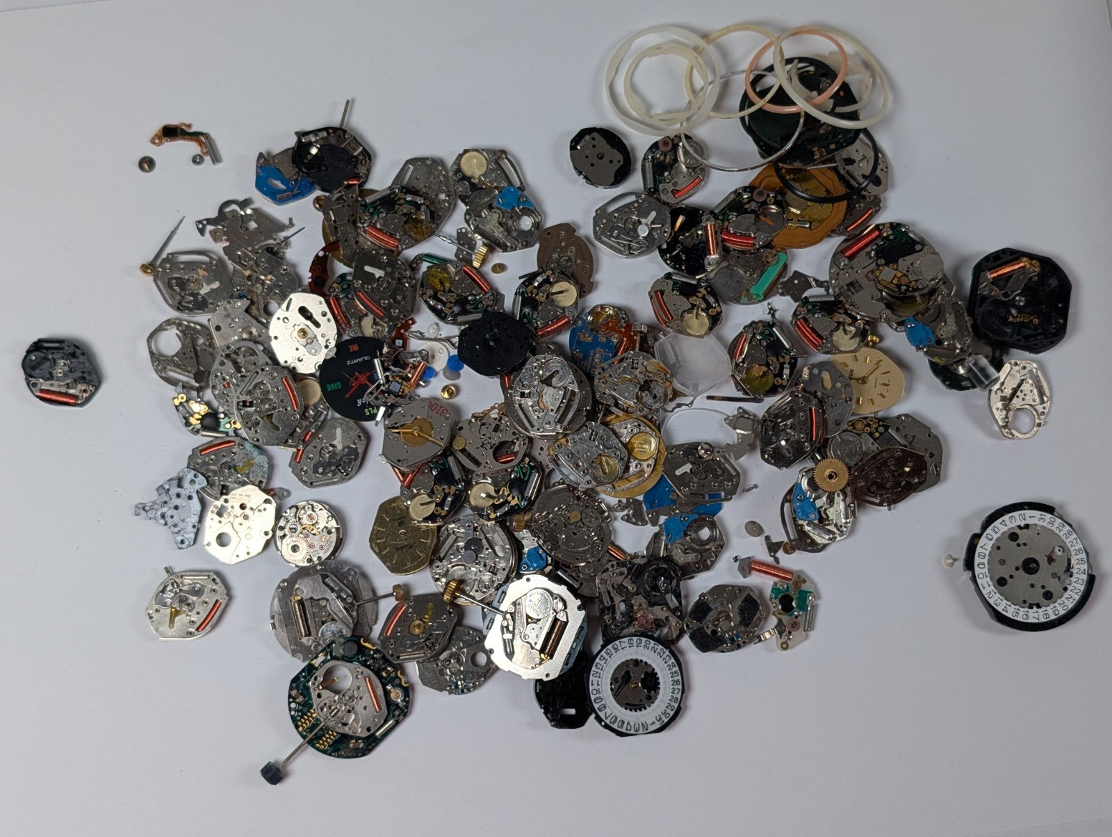 Vtg Watch Quartz Movement Parts Lot Watchmakers Estate SPARES REPAIR CRAFT