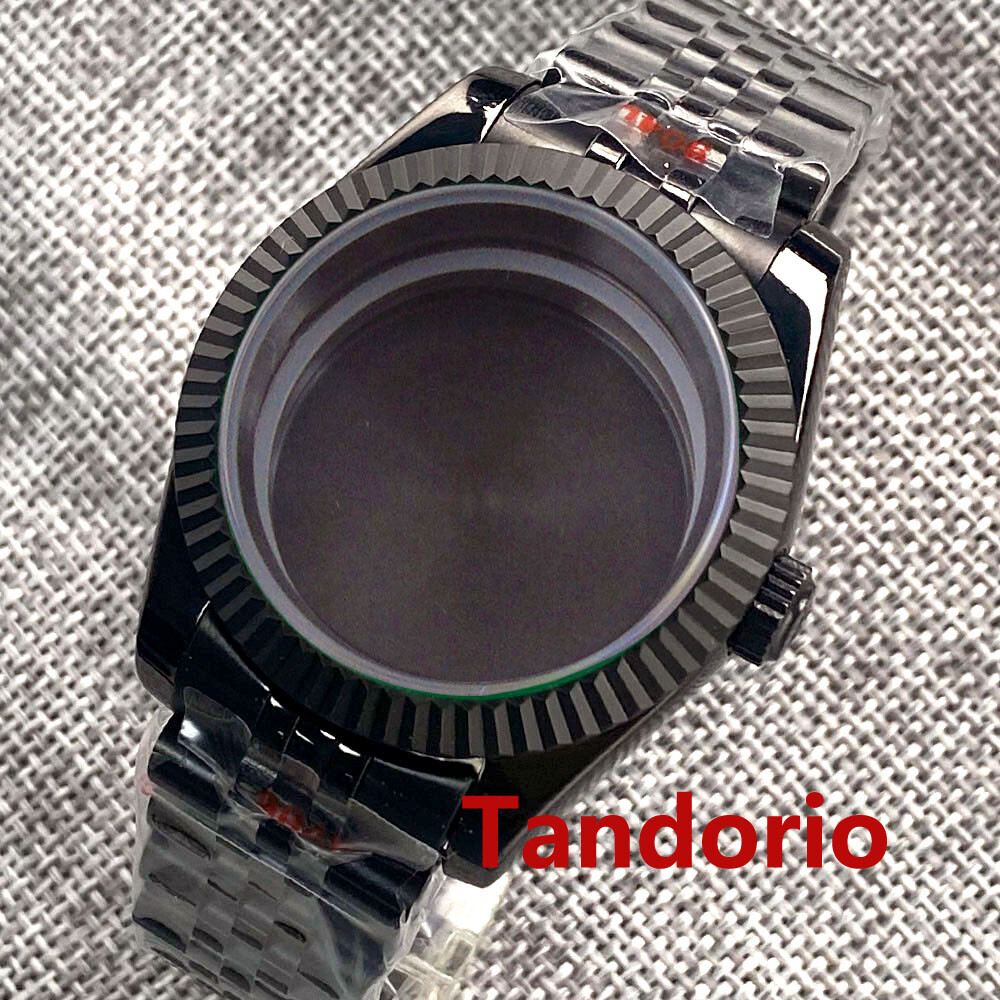 36mm/39mm Sapphire Glass Fluted Bezel PVD Watch Case Fit NH35A NH36 ETA2824 8215