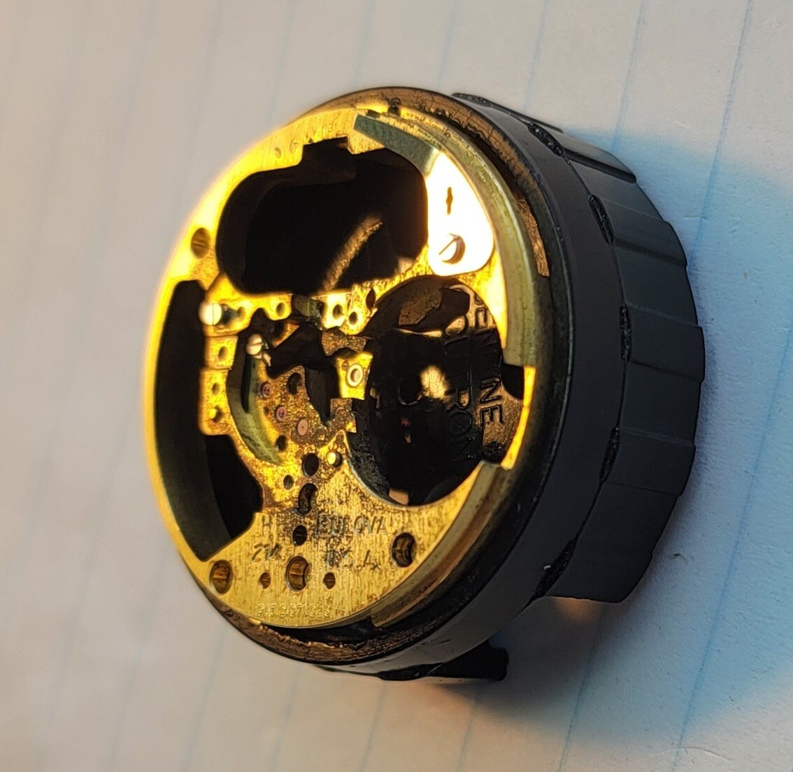 Vintage Bulova Accutron 214 Part 709 Movement Pillar Plate USA N3H 1973