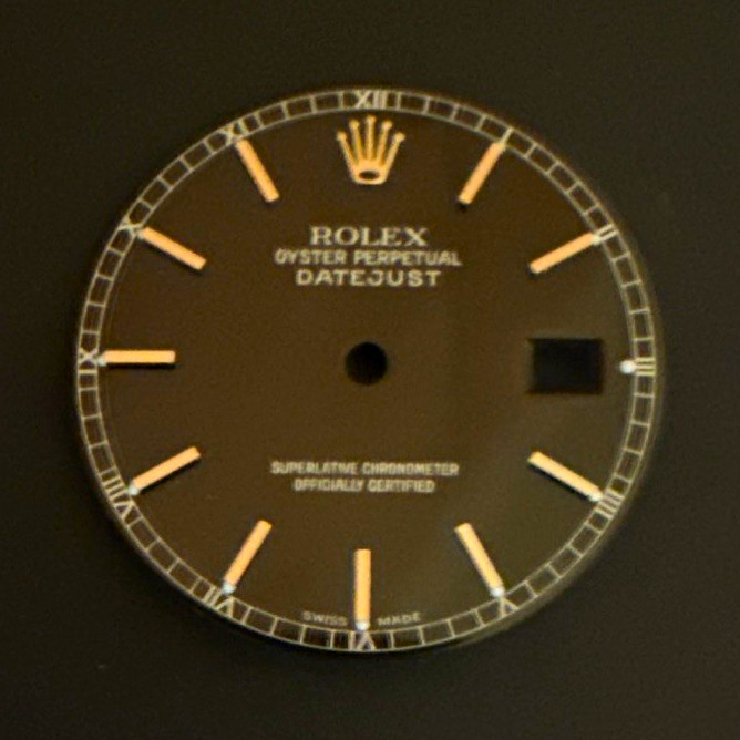 Rolex Black Dial for Rolex Datejust Non-Numeric Hour Marks 16008-43