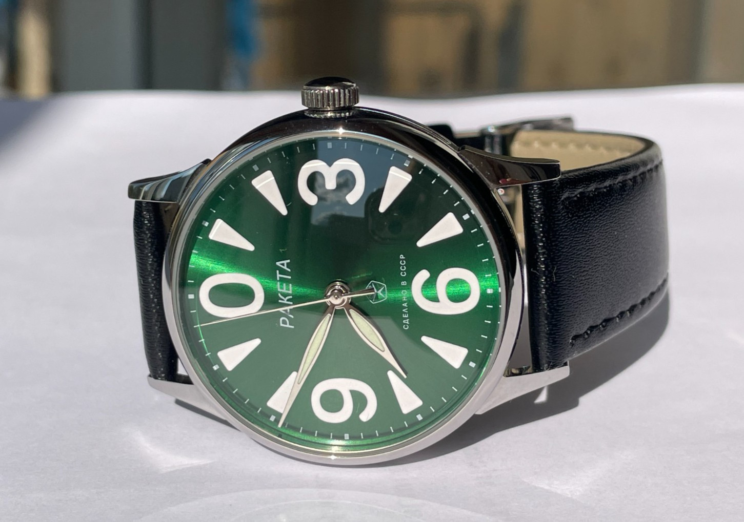 RAKETA ZERO 2609 HA mechanism USSR case steel MANS WRISTWATCH marriage new